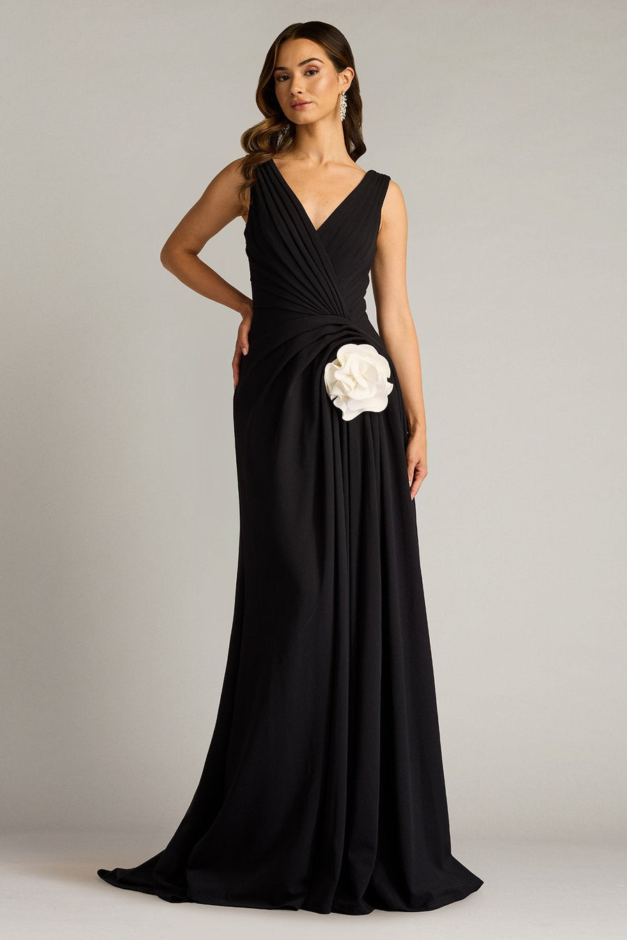 Prom Dresses Prom Long Formal Pleated Evening Dress Black Ivory