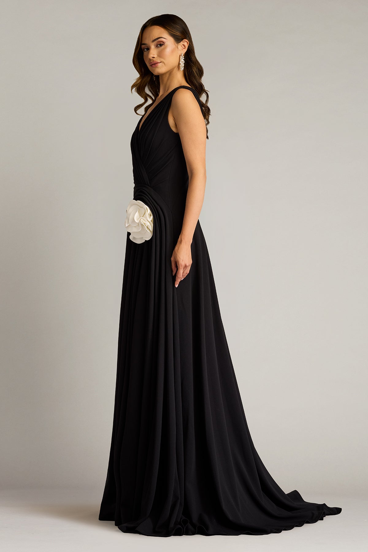 Prom Dresses Prom Long Formal Pleated Evening Dress Black Ivory