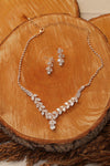 Bridal Crystal Rhinestone Wedding Necklace Set - The Dress Outlet