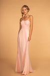 Bridesmaid Ruched Bodice Long Formal Dress - The Dress Outlet Elizabeth K