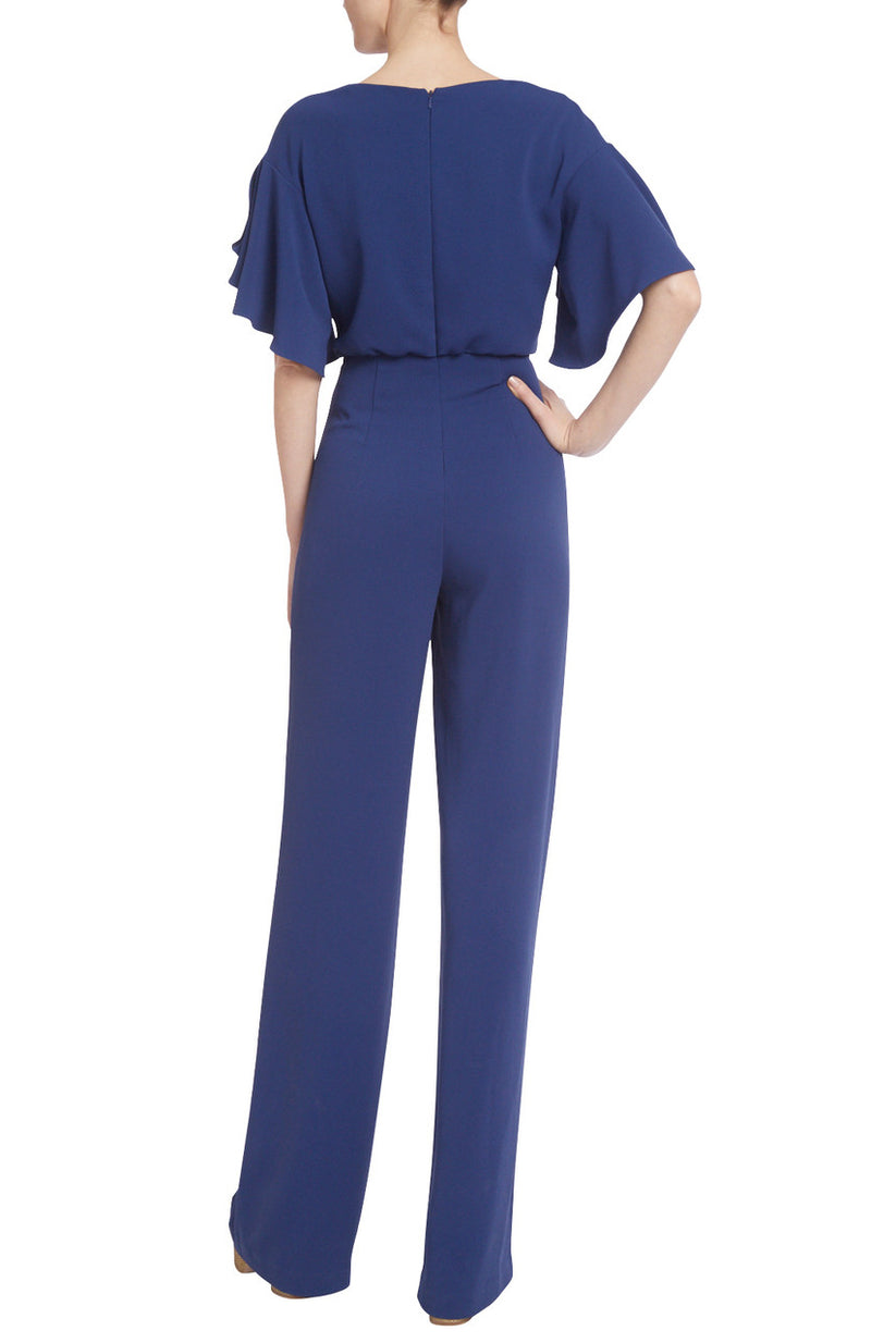 Jumpsuit Long Formal Belted Jumpsuit Navy
