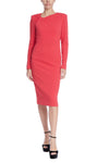 Cocktail Dresses Long Sleeve Fitted Cocktail Dress Red