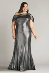 Formal Dresses Long Formal Plus Size Metallic Dress Steel