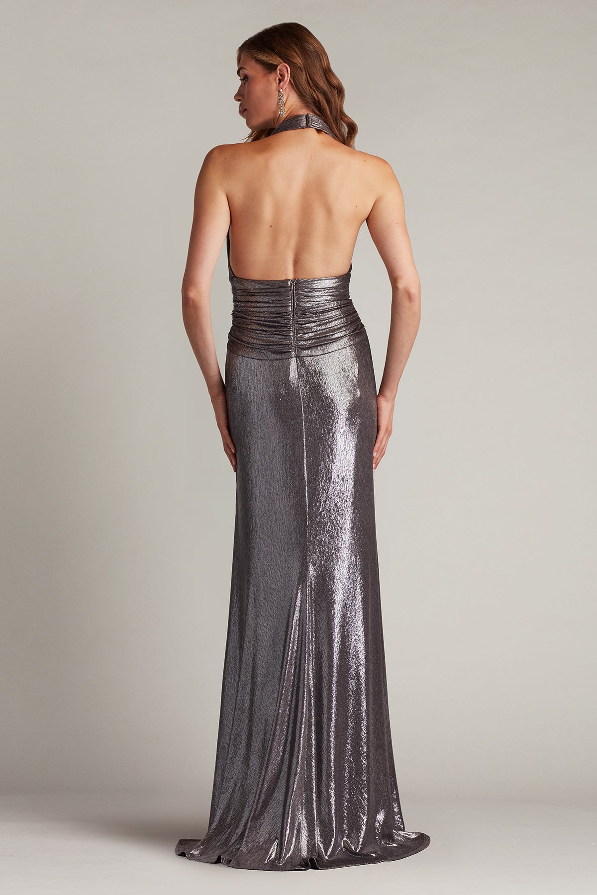 Prom Dresses Prom Long Pleated Formal Metallic Dress Cocoa Silver