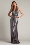 Prom Dresses Prom Long Pleated Formal Metallic Dress Cocoa Silver