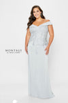 Formal Dresses Long Beaded Lace Bodice Formal Dress Ice Gray
