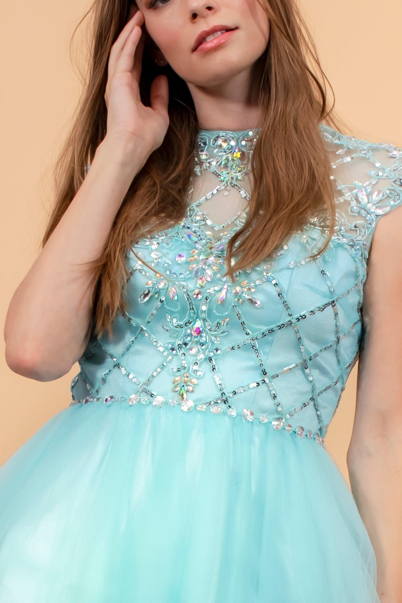 Cap Sleeve Homecoming Short Prom Dress - The Dress Outlet