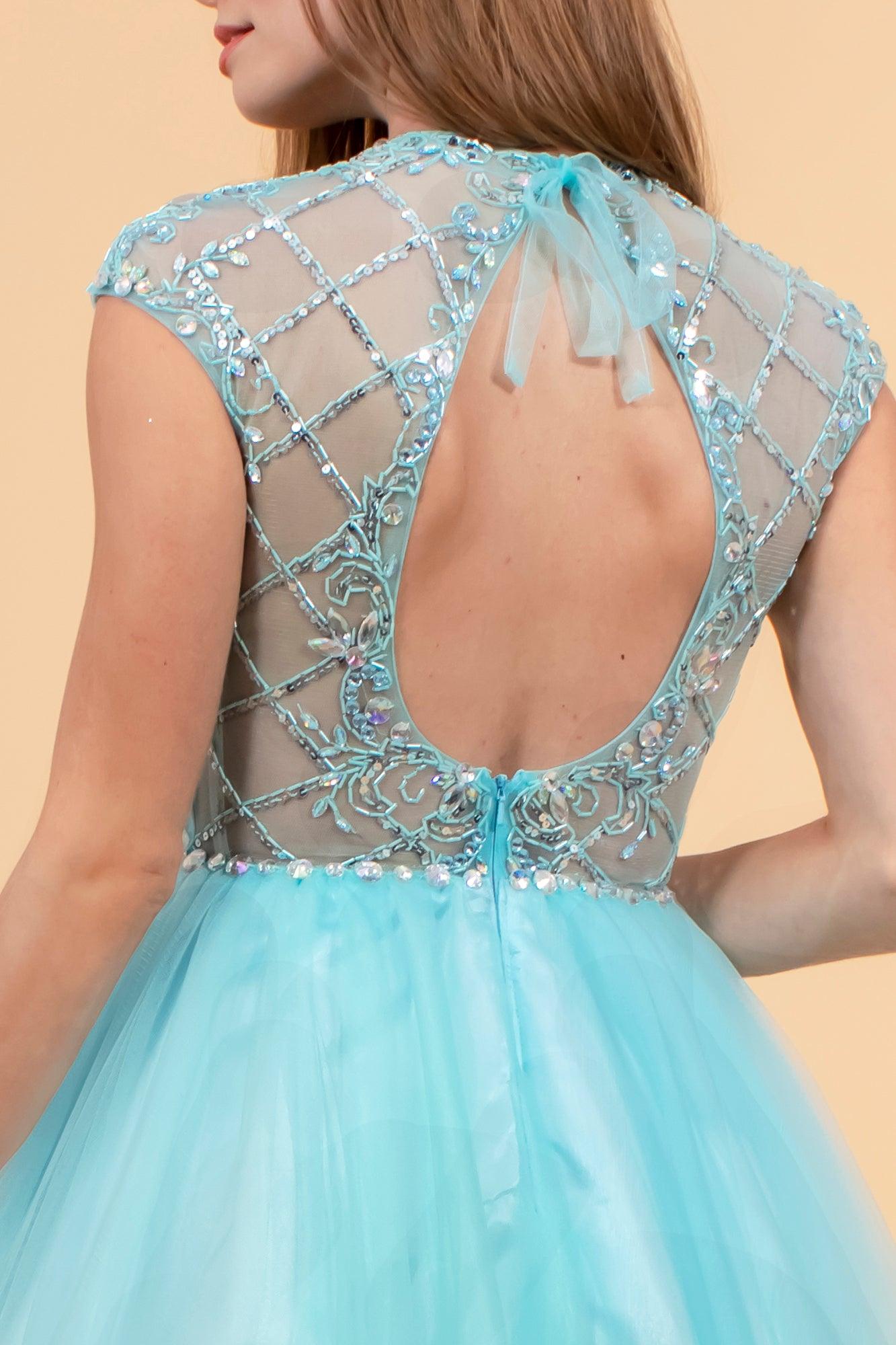 Cap Sleeve Homecoming Short Prom Dress - The Dress Outlet