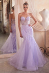 Prom Dresses Long Sequin Mermaid Formal Coset Prom Gown  Lavender