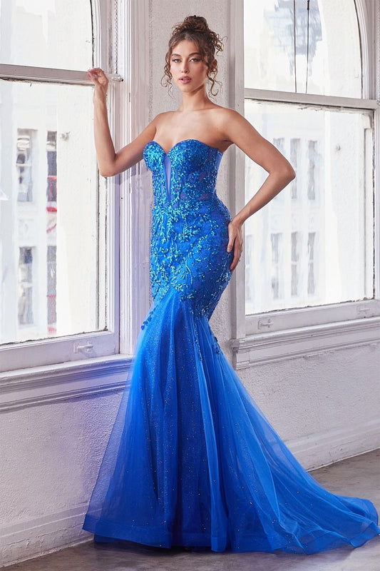 Prom Dresses Long Sequin Mermaid Formal Coset Prom Gown Royal