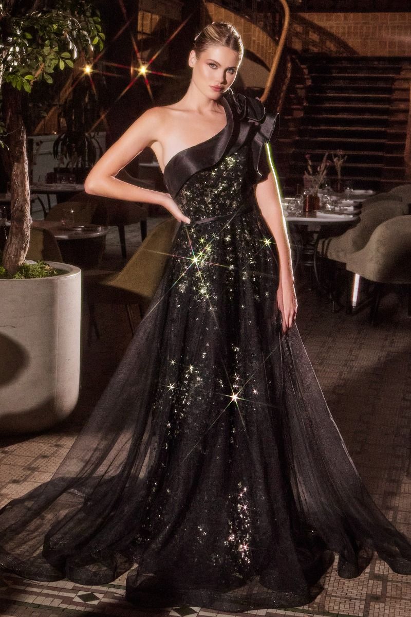 Prom Dresses Ball Gown Formal Long Glitter Prom Dress Black