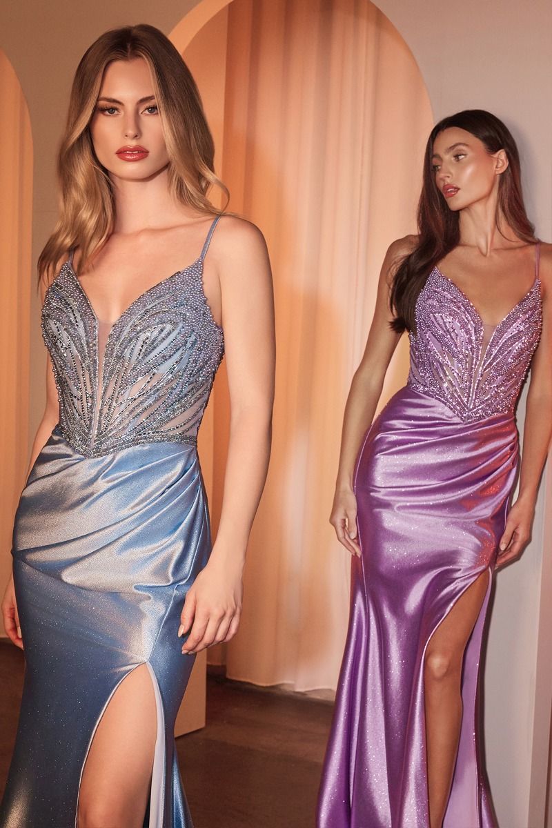Prom Dresses Long Fitted Formal Glitter Prom Dress Lavender