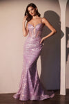 Prom Dresses Fitted Corset Prom Long Formal Dress Lavender