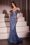 Prom Dresses Beaded Long Prom Formal Mermaid Dress Navy