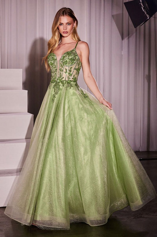 Prom Dresses Long Formal Glitter A Line Prom Dress Greenery