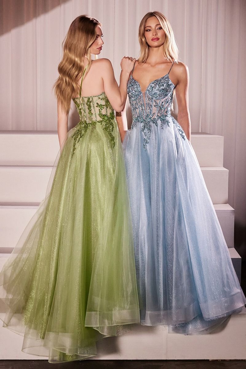 Prom Dresses Long Formal Glitter A Line Prom Dress Greenery