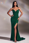 Prom Dresses Fitted Long Open Back Prom Dress Emerald
