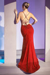 Prom Dresses Fitted Long Open Back Prom Dress Red