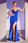 Prom Dresses Fitted Long Open Back Prom Dress Royal