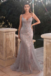 Prom Dresses Prom Formal Mermaid Long Dress Silver Nude