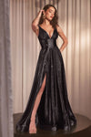 Prom Dresses Glitter Formal Long A Line Prom Dress Black