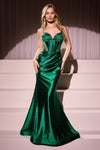 Prom Dresses Long Beaded Corset Fitted Prom Dress Emerald