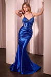 Prom Dresses Long Beaded Corset Fitted Prom Dress Royal