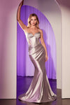 Prom Dresses Long Beaded Corset Fitted Prom Dress Silver
