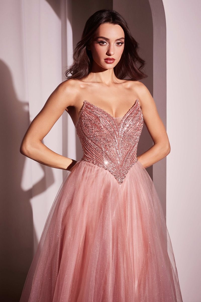 Prom Dresses Long A Line Formal Prom Beaded Dress Blush