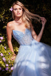 Prom Dresses Long A Line Formal Prom Beaded Dress LT Blue