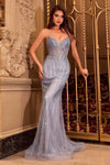 Prom Dresses Formal Sequin Fitted Long Prom Dress Smoky Blue