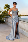 Prom Dresses Formal Long Glitter Prom Dress Smoky Blue
