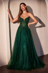 Prom Dresses A Line Long Layered Prom Dress Emerald