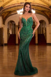 Prom Dresses Formal Glitter Prom Fitted Long Dress Emerald