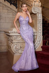 Prom Dresses Formal Glitter Prom Fitted Long Dress Lavender