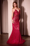 Prom Dresses Formal Glitter Prom Fitted Long Dress Red