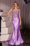 Prom Dresses Beaded Corset Long Formal Fitted Prom Dress Lavender