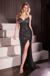 Prom Dresses Beaded Formal Prom Long Dress Black