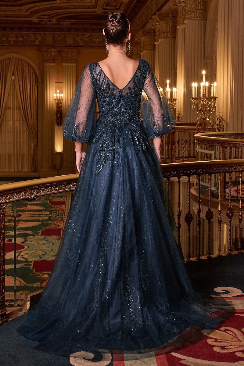 Mother of the Bride Dresses Long A Line Layered Formal Mother of the Bride Dress Navy