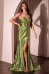 Prom Dresses Long Fitted Slit Formal Prom Dress Greenery