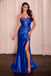 Prom Dresses Long Fitted Slit Formal Prom Dress Royal