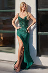 Prom Dresses Formal Long Prom Beaded Applique Dress Emerald