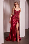 Prom Dresses Knotted Sequin Formal Prom Long Dress Burgundy