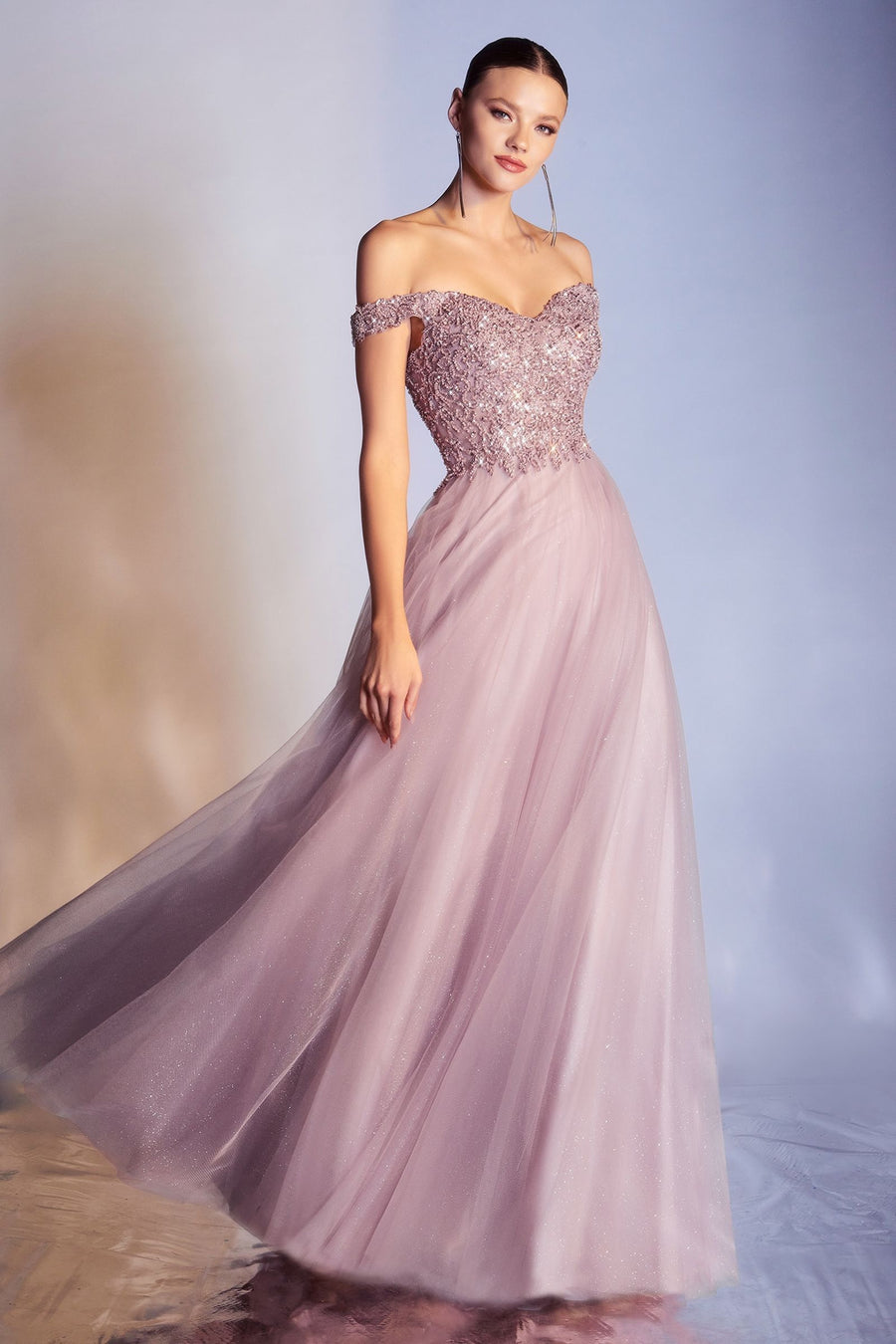 Prom Dresses A Line Long Formal Prom Sequin Dress Mauve