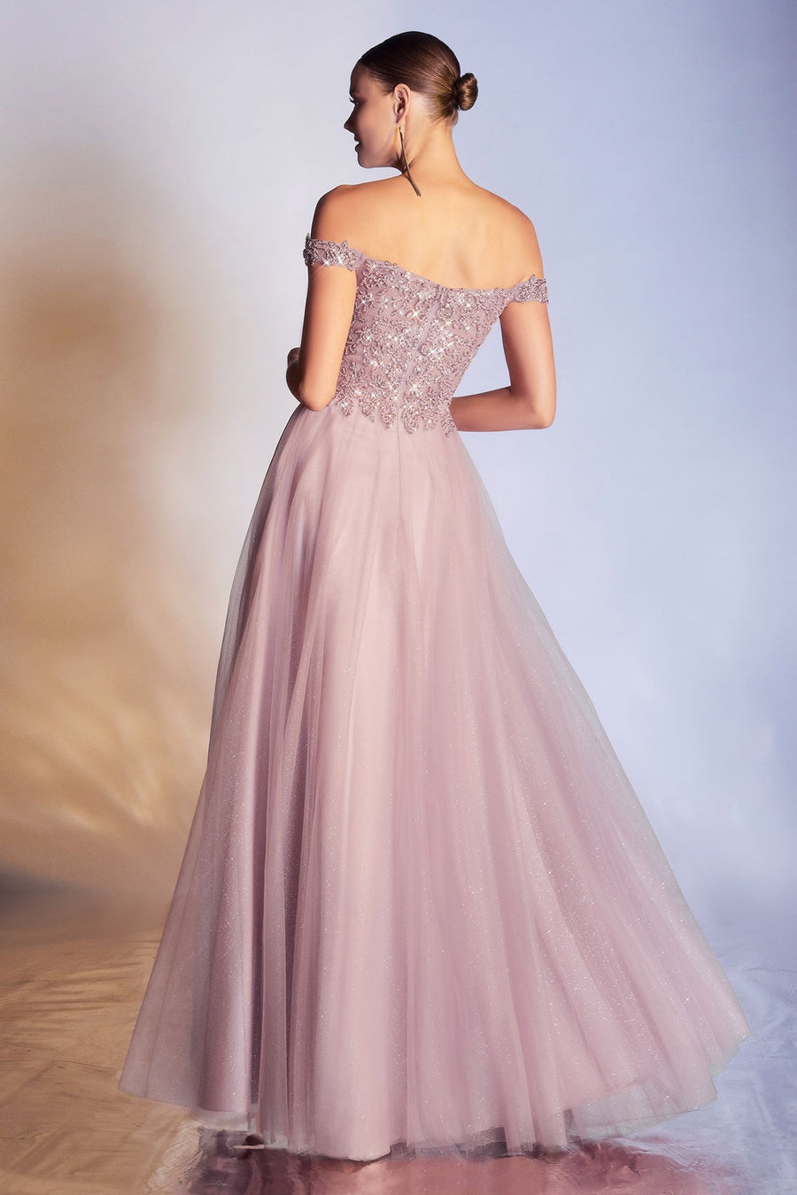 Prom Dresses A Line Long Formal Prom Sequin Dress Mauve
