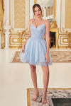 Cocktail Dresses A Line Lace Applique Short Cocktail Dress Lt Blue