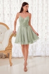 Cocktail Dresses A Line Lace Applique Short Cocktail Dress Sage