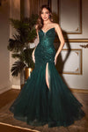 Prom Dresses Long Sequin Strapless Mermaid Dress Emerlad