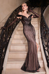 Prom Dresses Formal Long Prom Fitted Sequin Dress Black Nude