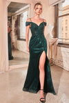 Prom Dresses Formal Long Prom Fitted Sequin Dress Emerald